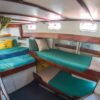 Cabin on Waltzing Matilda with a double bed and bunks